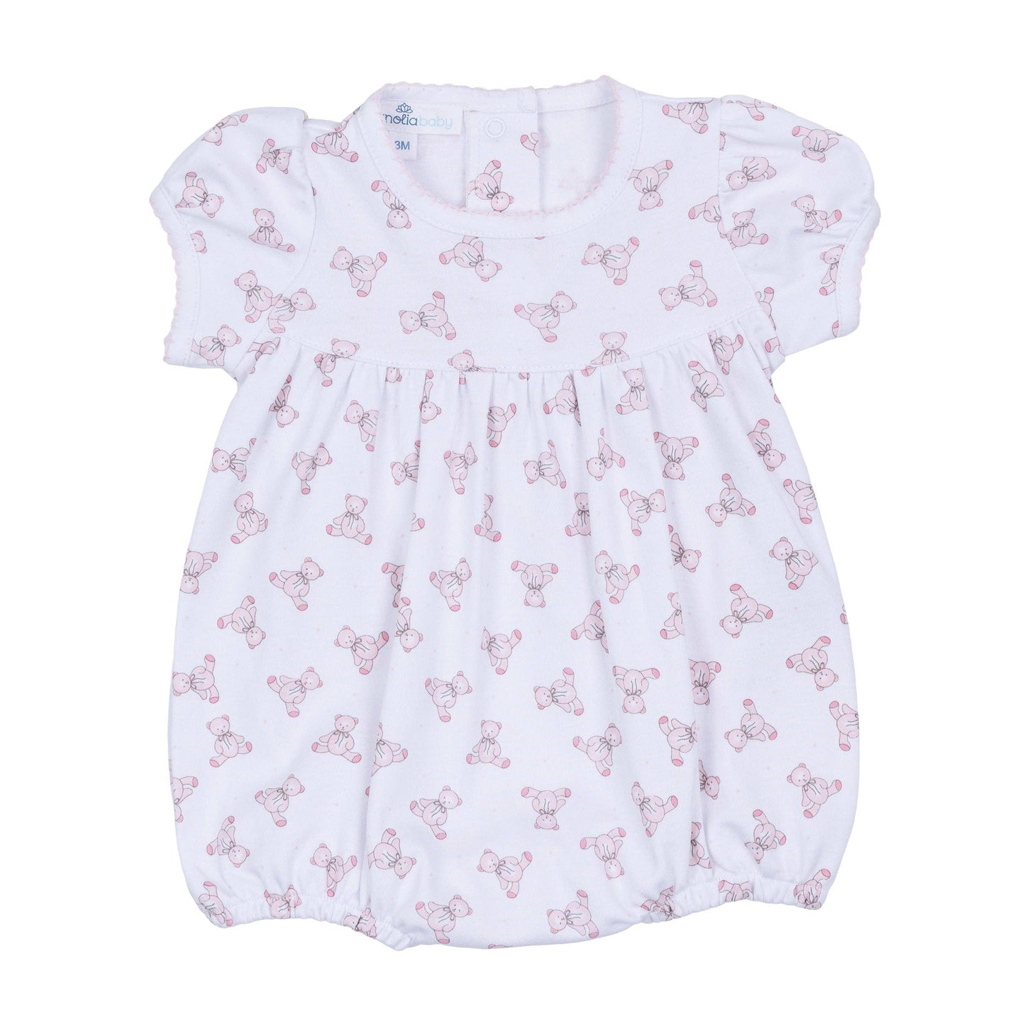 Baby's Teddy Short Sleeve Bubble - Pink
