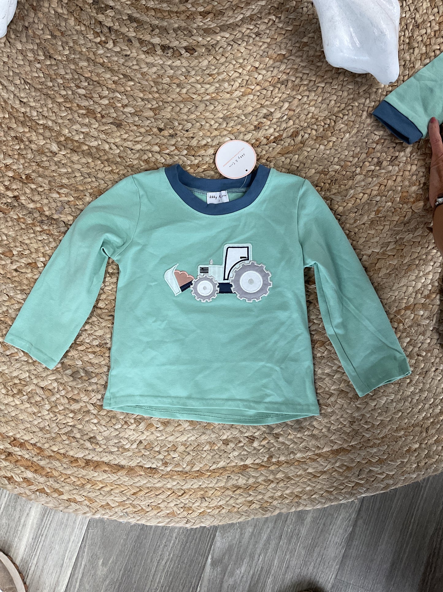 Blue Tractor Applique Top