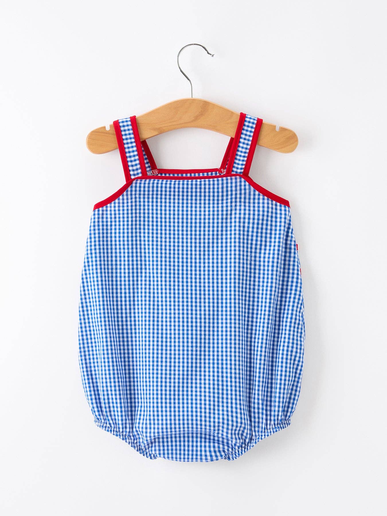 4th of July Flag Baby Boy Romper Plaid