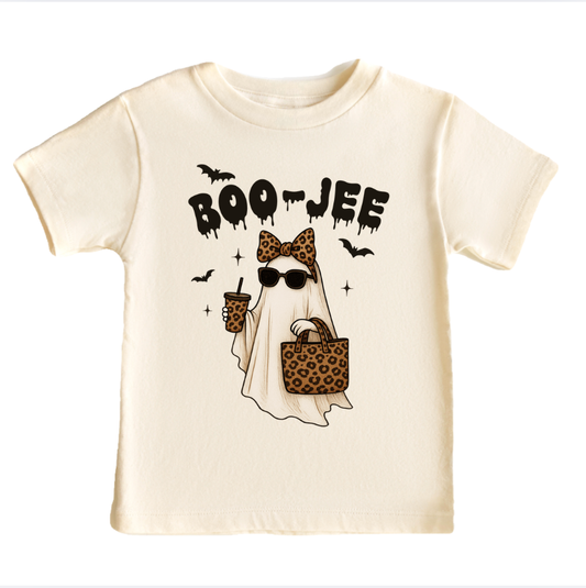 Boo-Jee Ghosts Halloween Girls White Tee Shirt