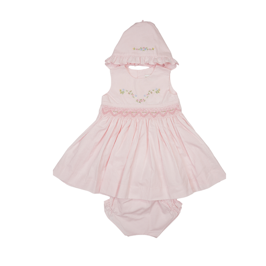 Pink Smocked Sleeveless Dress
