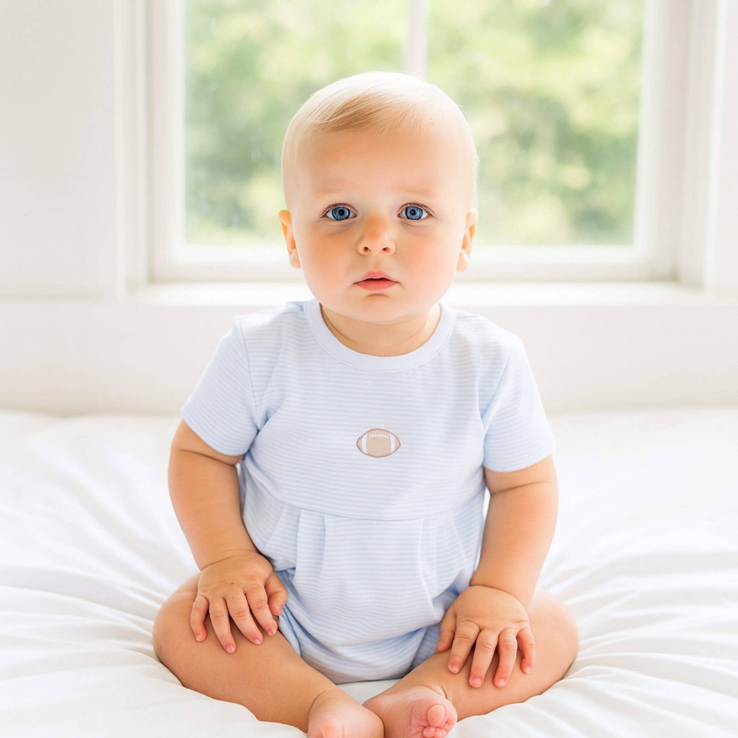 Touchdown Cutie Embroidered Bubble - Light Blue