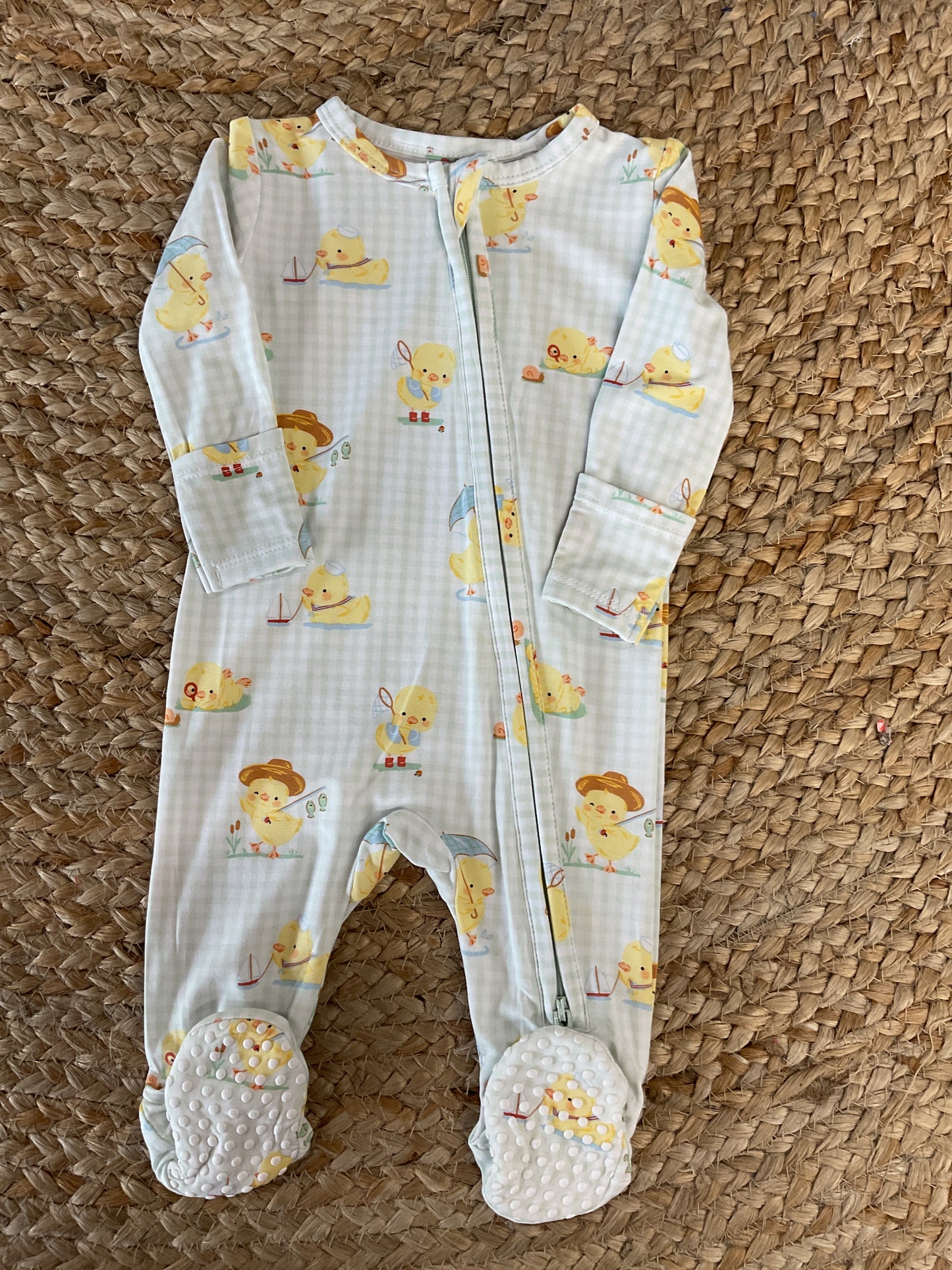 AD Vintage Spring Ducklings 2 Way Zipper Footie