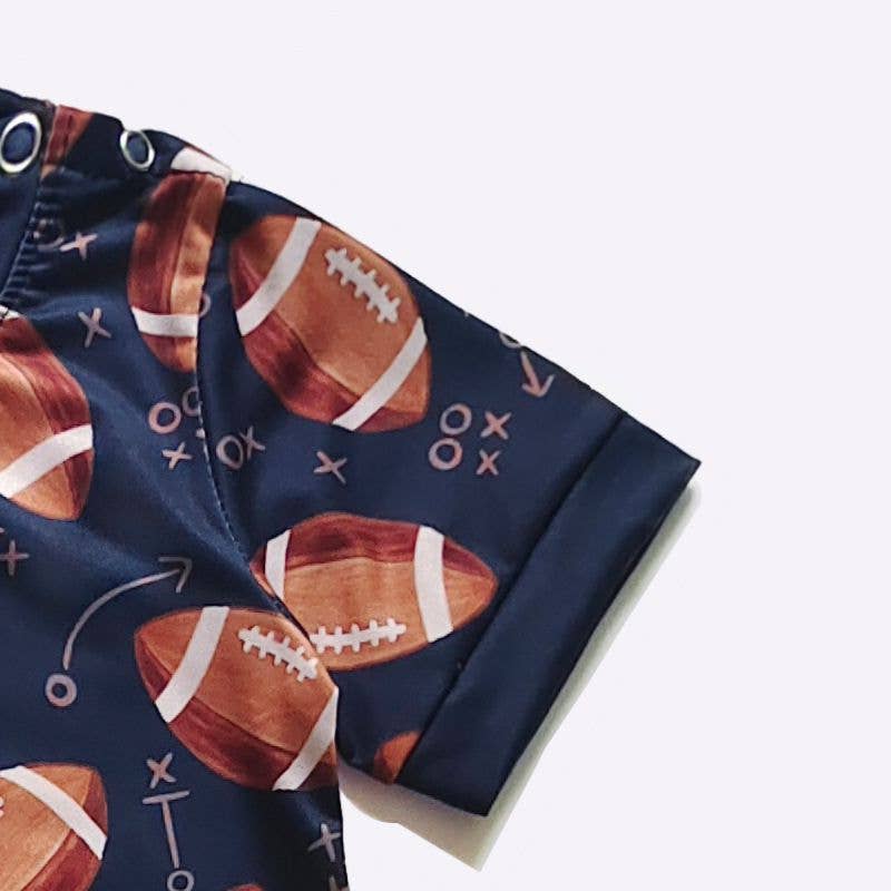 Navy Football Boy Romper