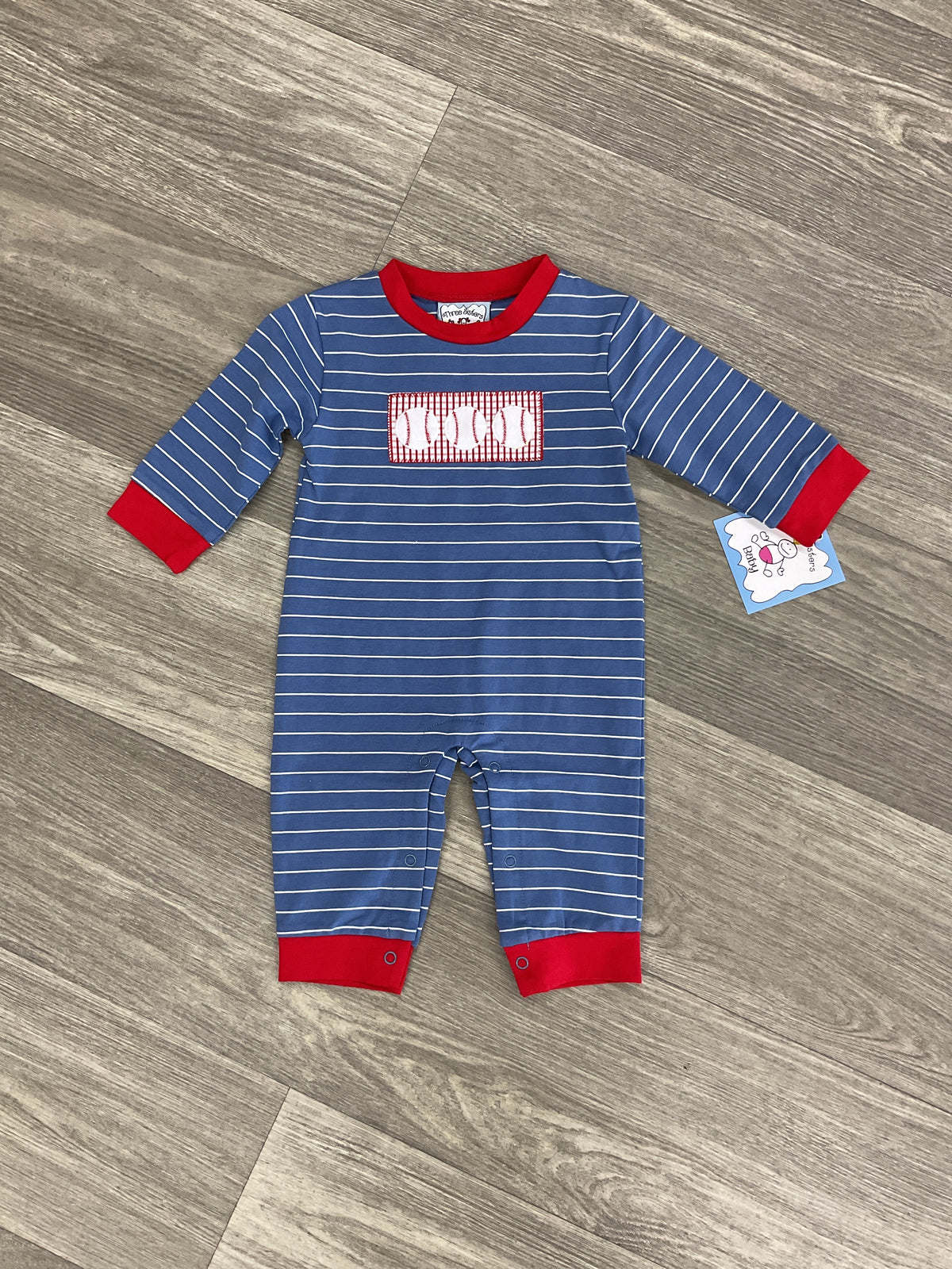Three Sisters Baseball Boy Romper