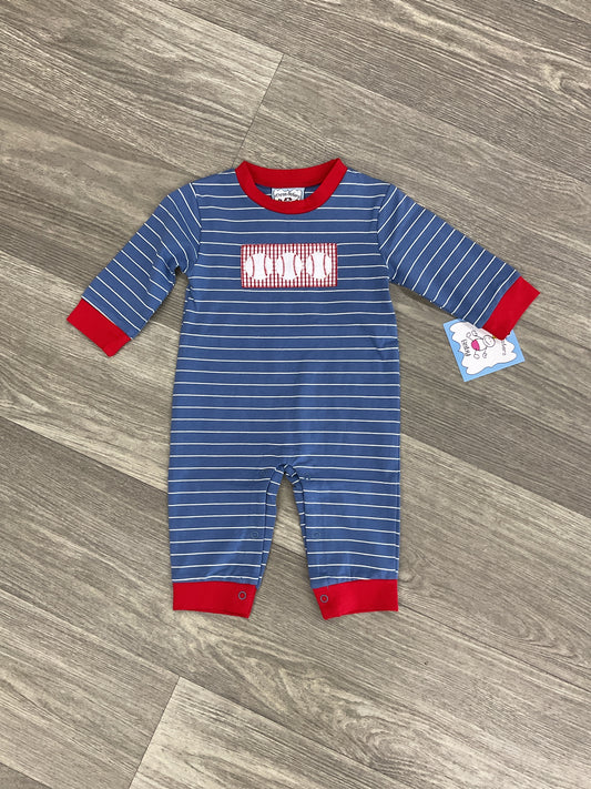 Three Sisters Baseball Boy Romper