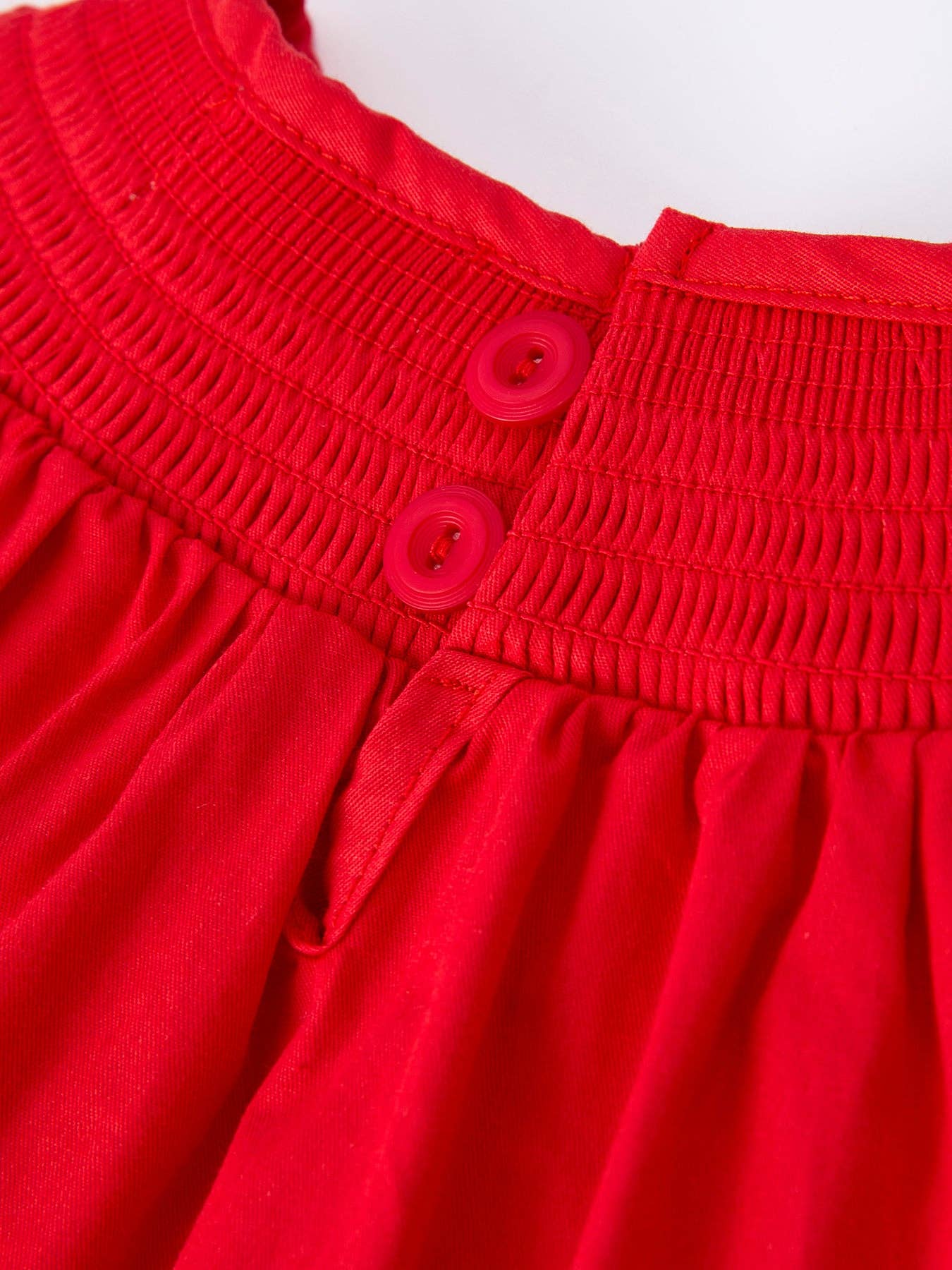 Christmas Gingerbread Embroidery Red Baby Dress with Bow