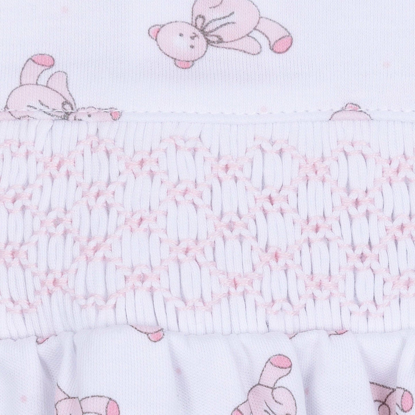 Baby's Teddy Smocked Footie - Pink