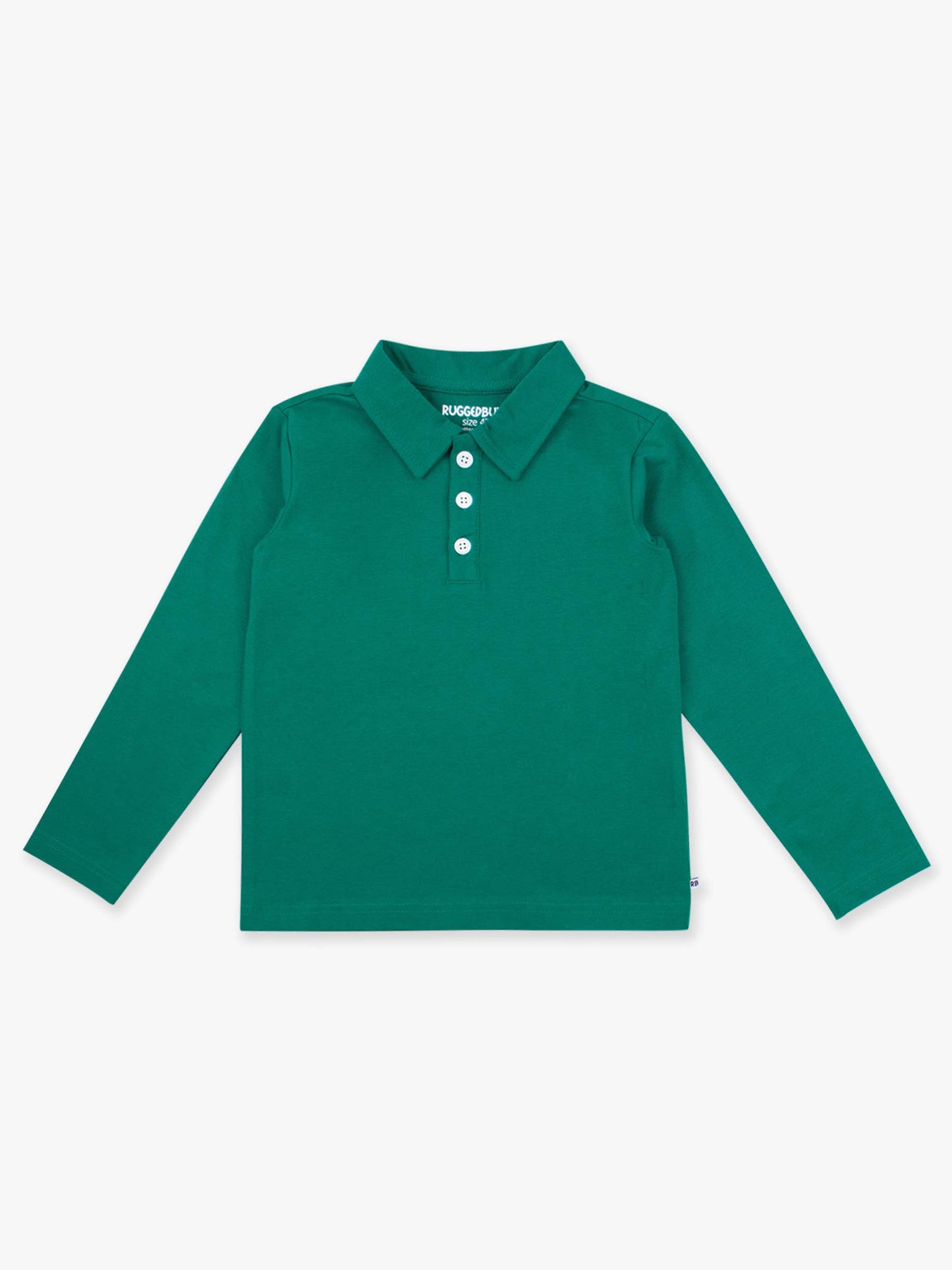 Boys Emerald Green Knit Long Sleeve Polo Shirt