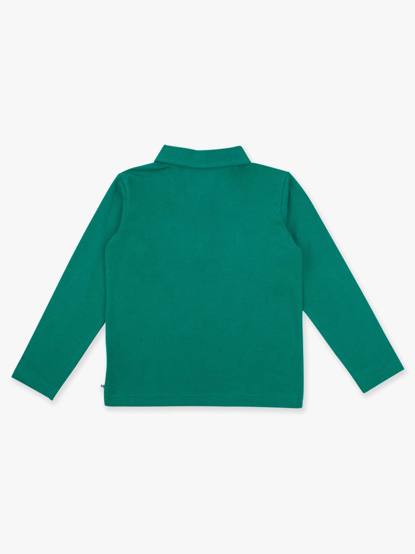 Boys Emerald Green Knit Long Sleeve Polo Shirt