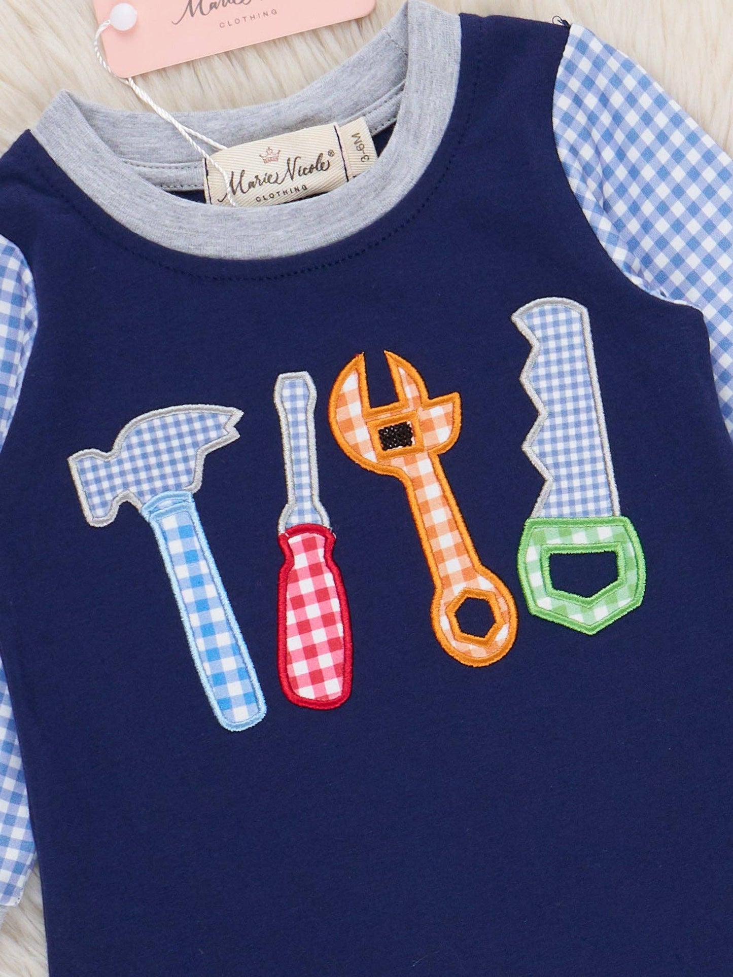 Handy Helper Embroidered Tool Romper