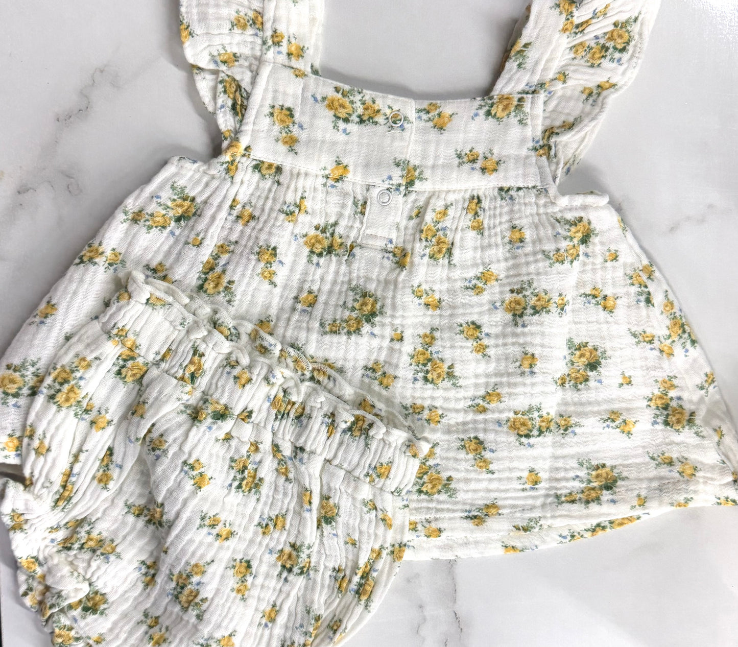 AD Sunshine Roses Pinafore & High Waisted Bloomer Set