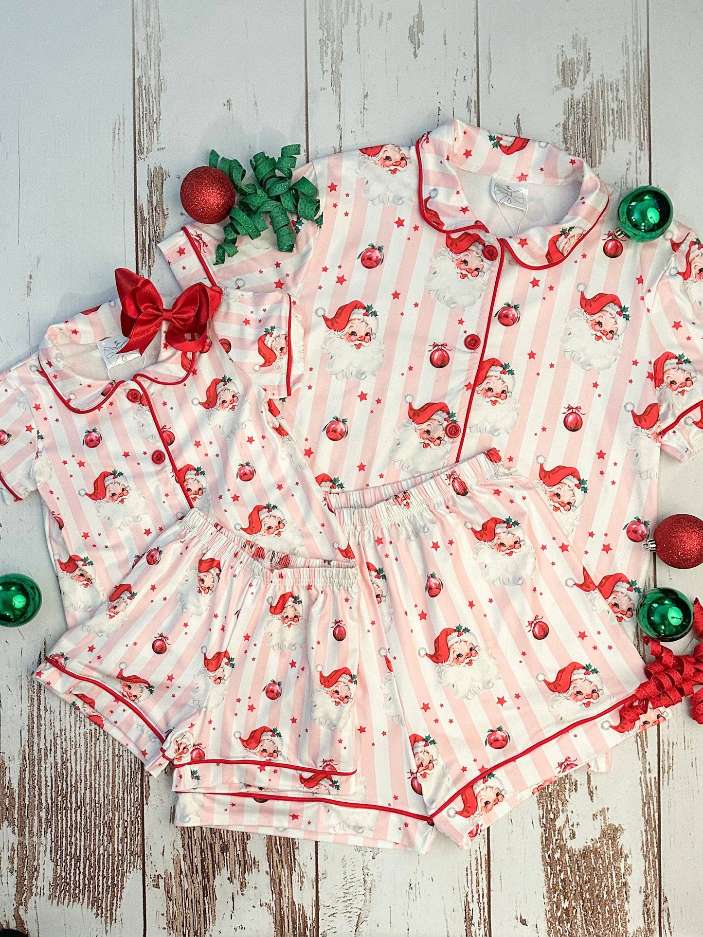 Mommy & Me Santa & Stripes Family Christmas Pajamas 2025