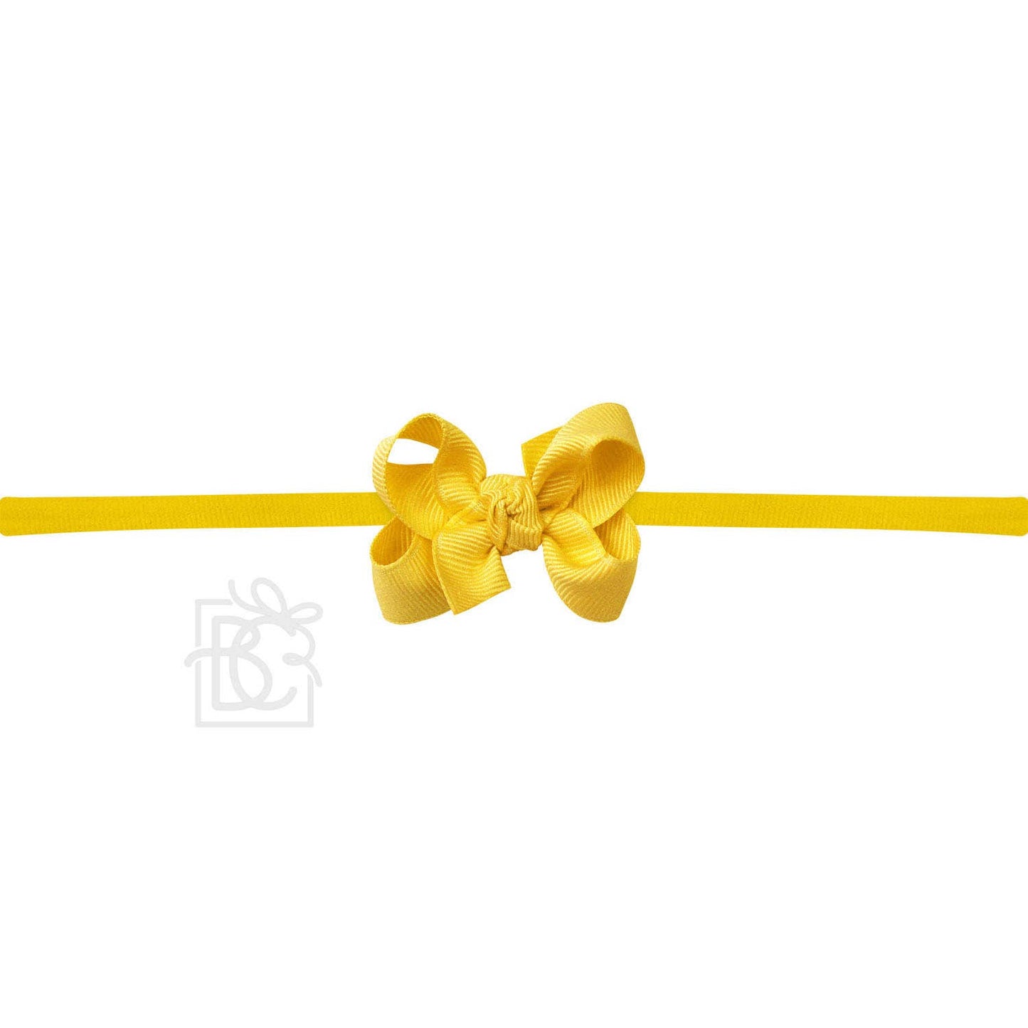 1/4" NYLON PANTYHOSE HEADBAND W/SIGNATURE GROSGRAIN BOW