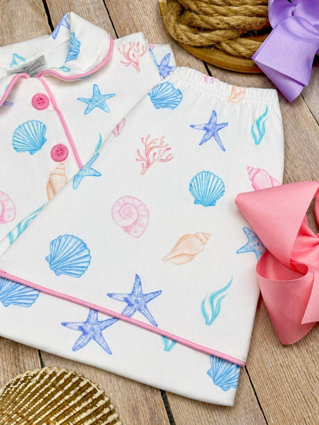 Pastel Seashell Pajama Set | Mommy & Me Summer PJs