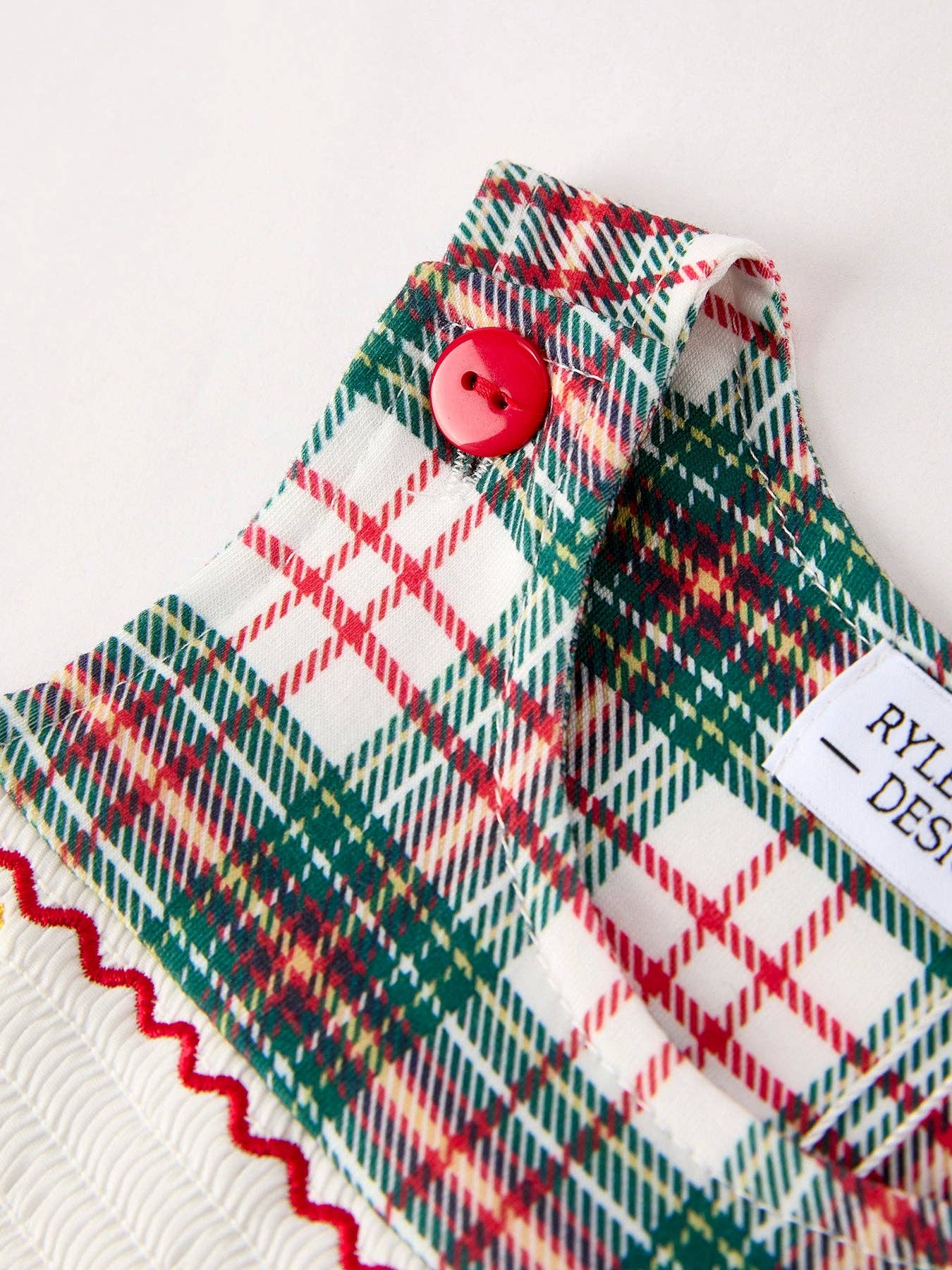 Christmas Plaid Embroidered Boys JonJon