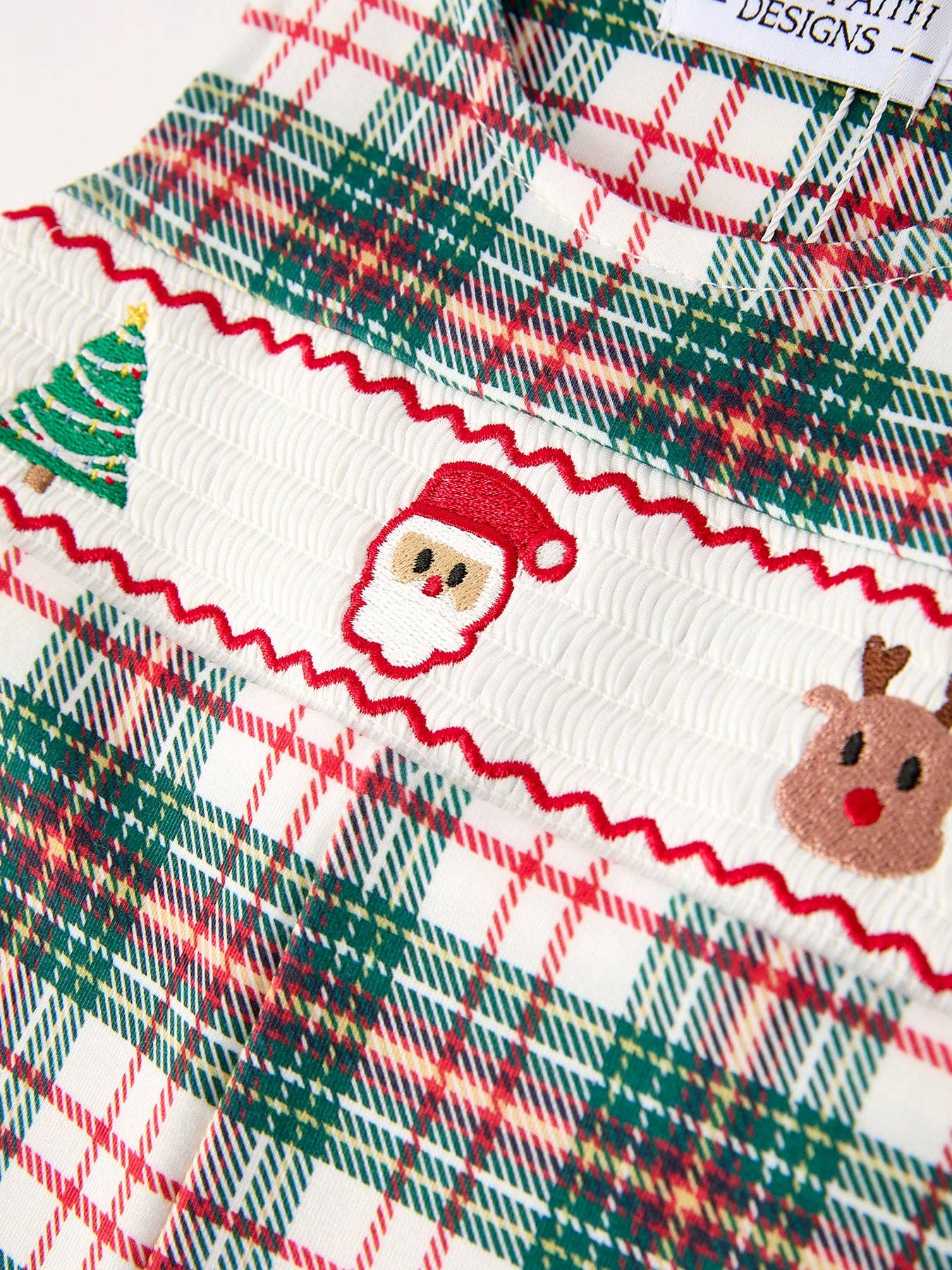 Christmas Plaid Embroidered Boys JonJon