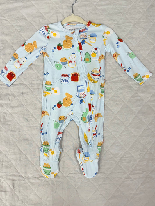 AD Breakfast Club Blue Zipper Footie