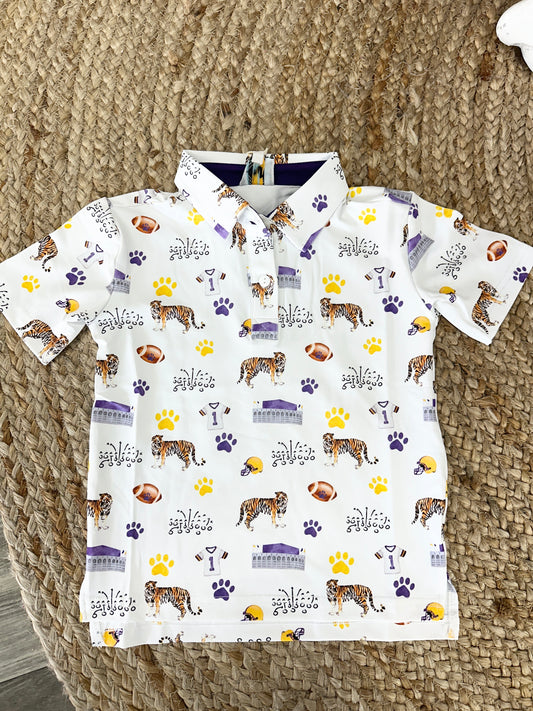 LSU Printed Polo