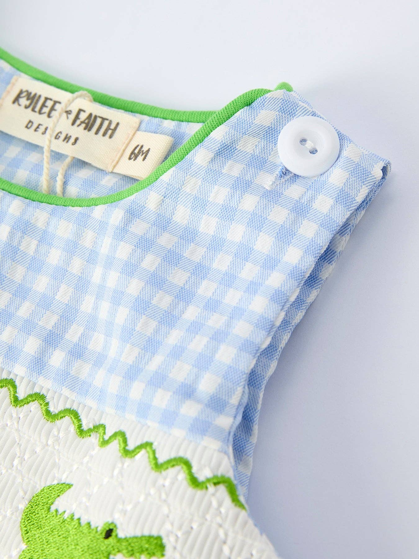 Baby Boys Crocodile Embroidered Smocked Romper