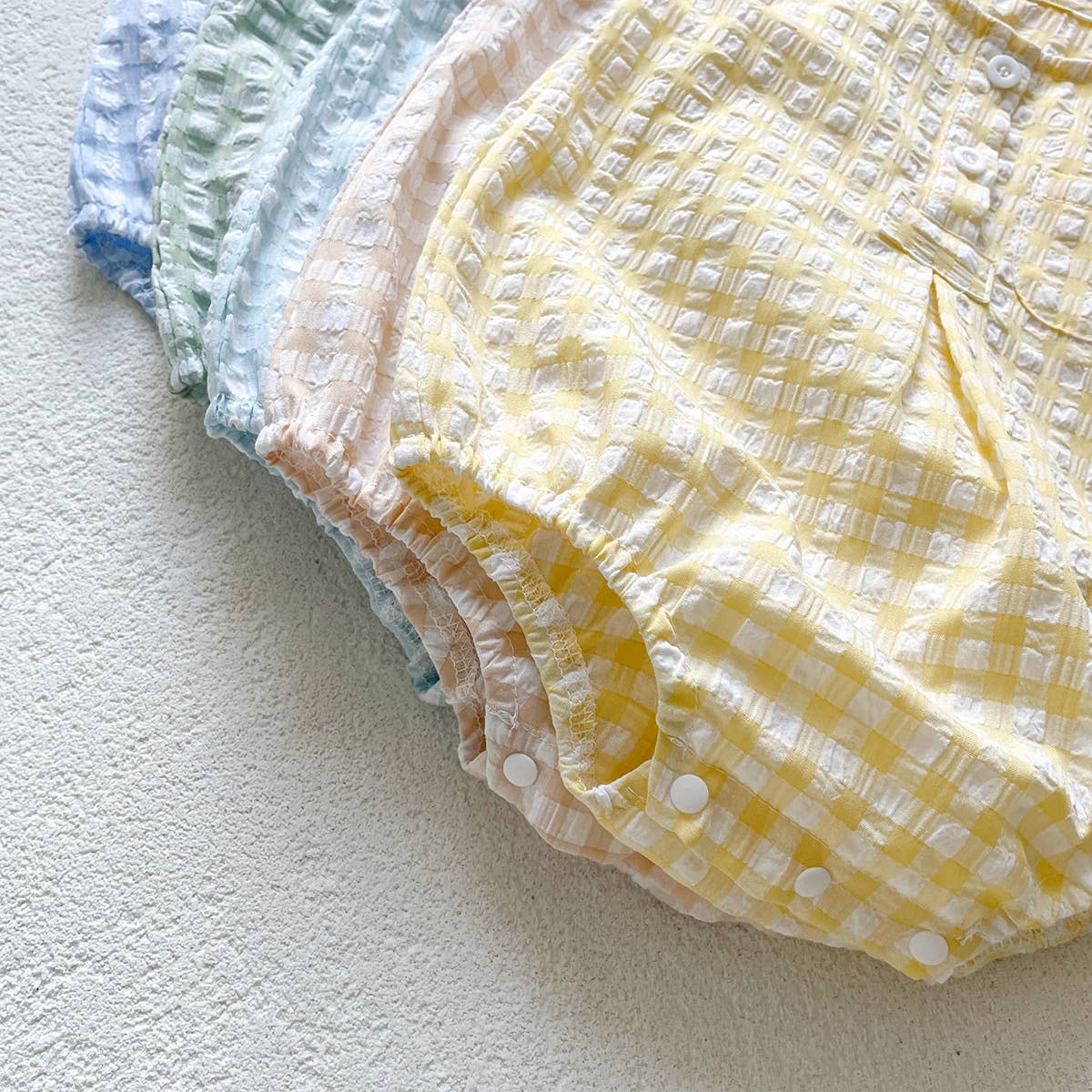 Boy's Checkered Sleeveless Romper