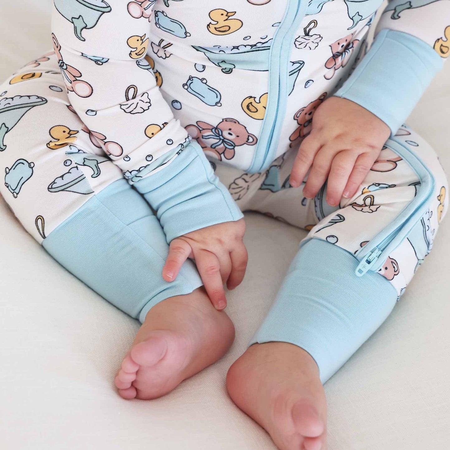 Bathtime Besties Convertible Zip Romper | Blue