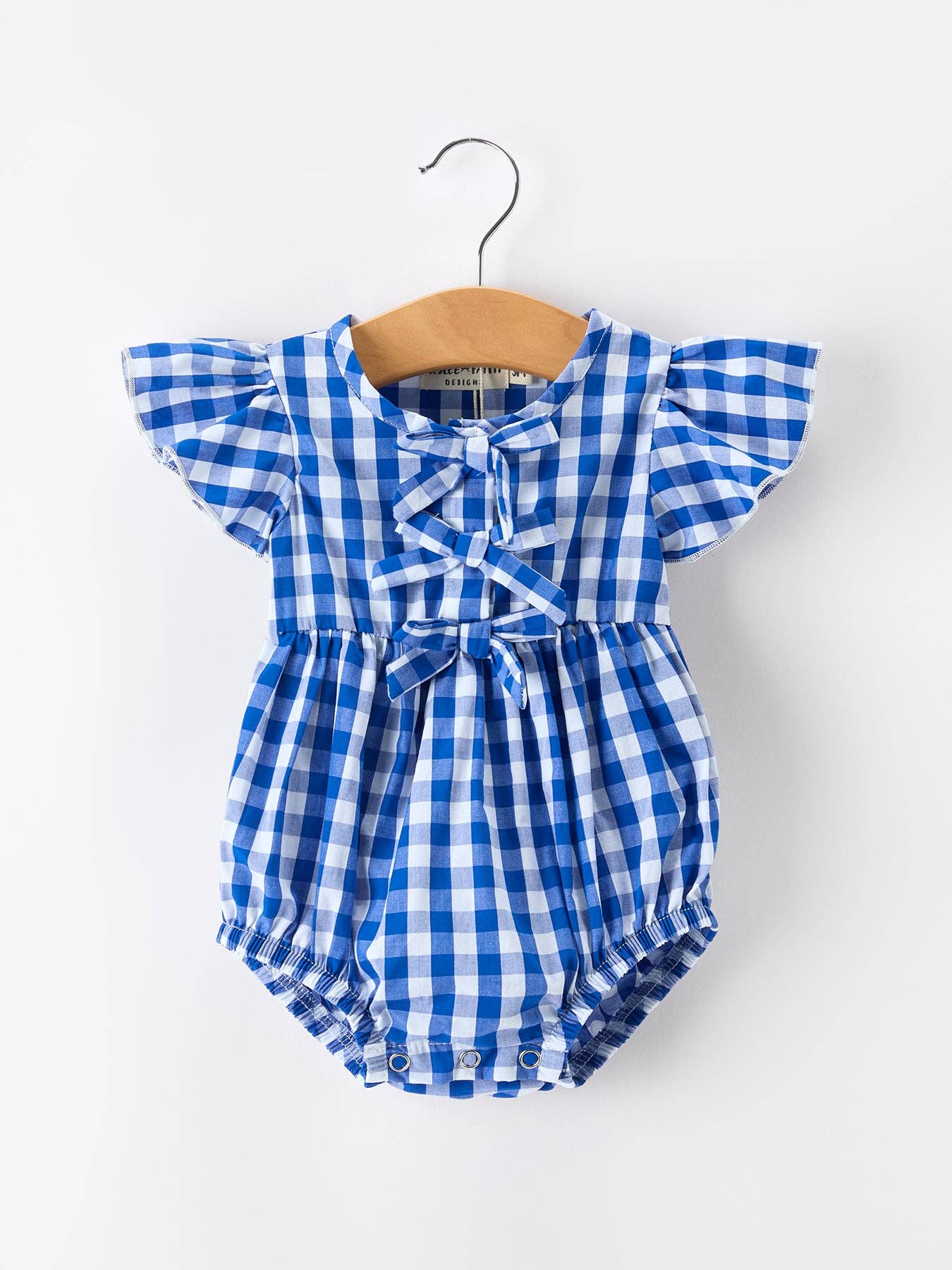 Plaid Bow Baby Romper