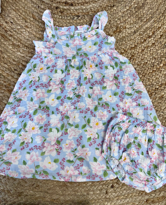 AD Magnolias Ruffle Sundress with Bloomer