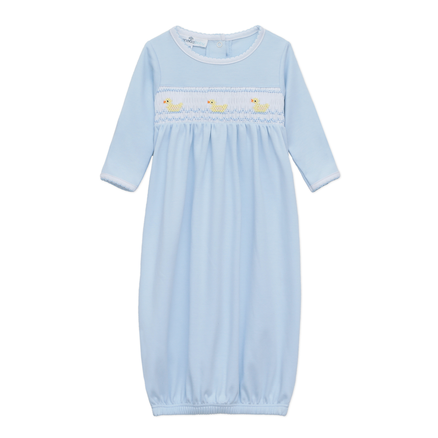 Little Ducklings Classics Smocked Gown - Light Blue