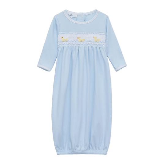 Little Ducklings Classics Smocked Gown - Light Blue