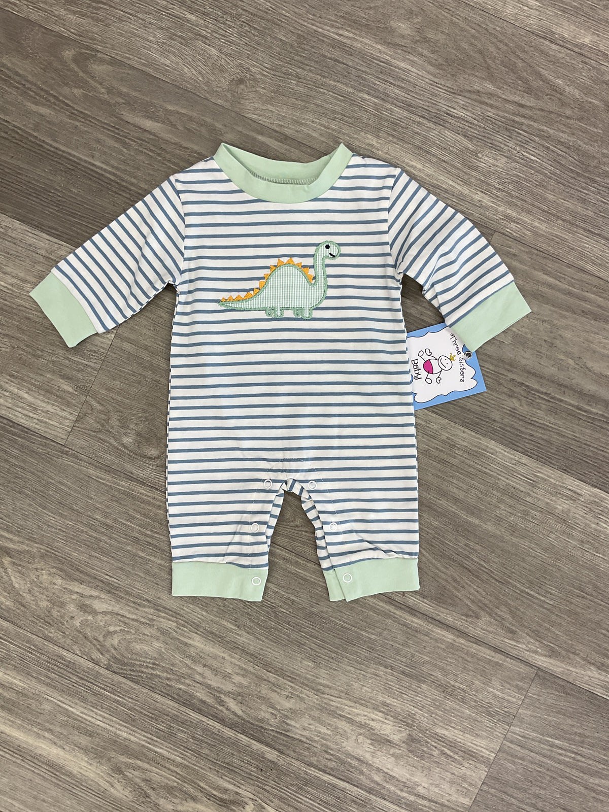 Three Sisters Dinosaur Applique Boy Romper