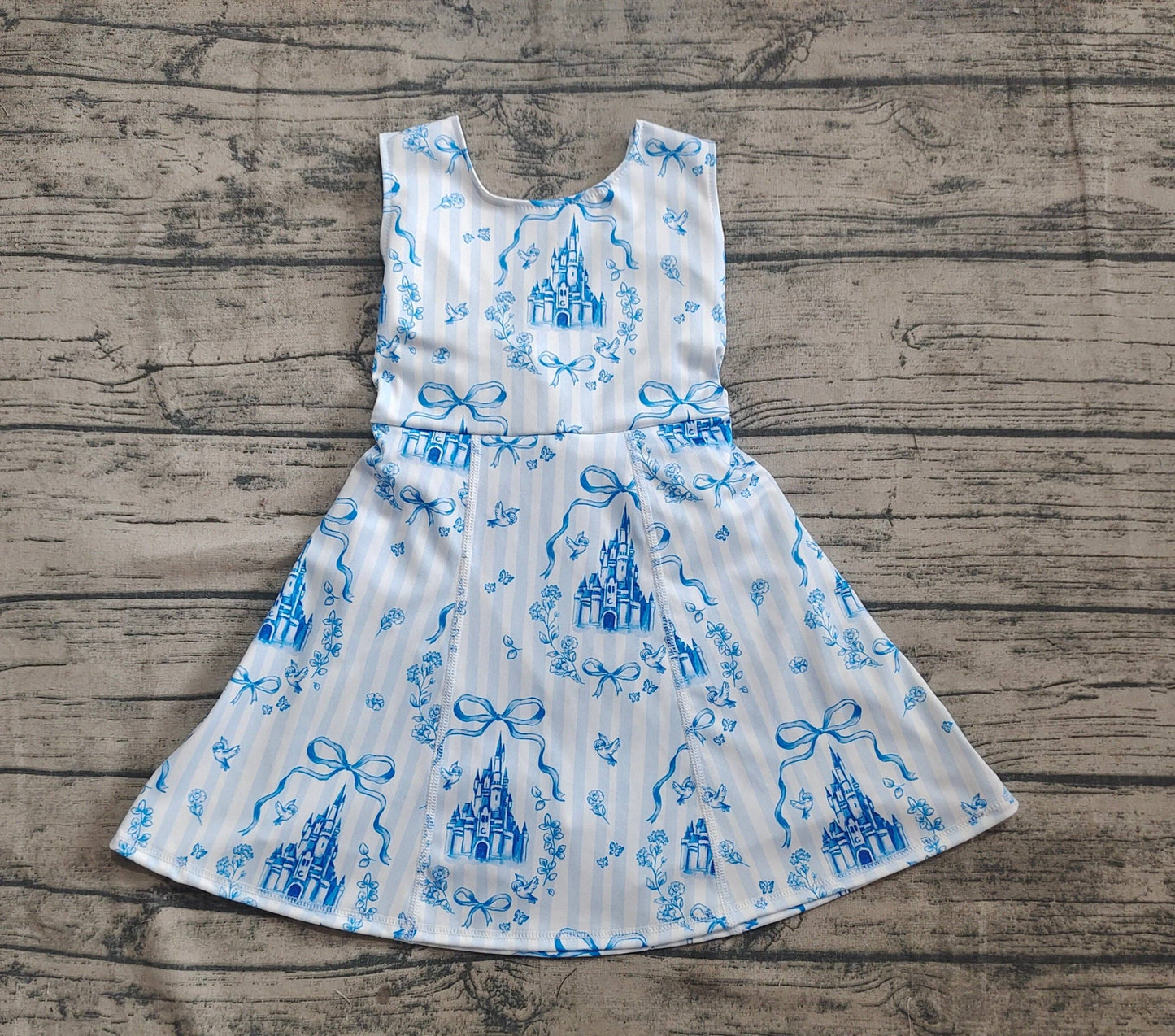 Baby Girls Blue Castles Yoga Skort Knee Length Dresses