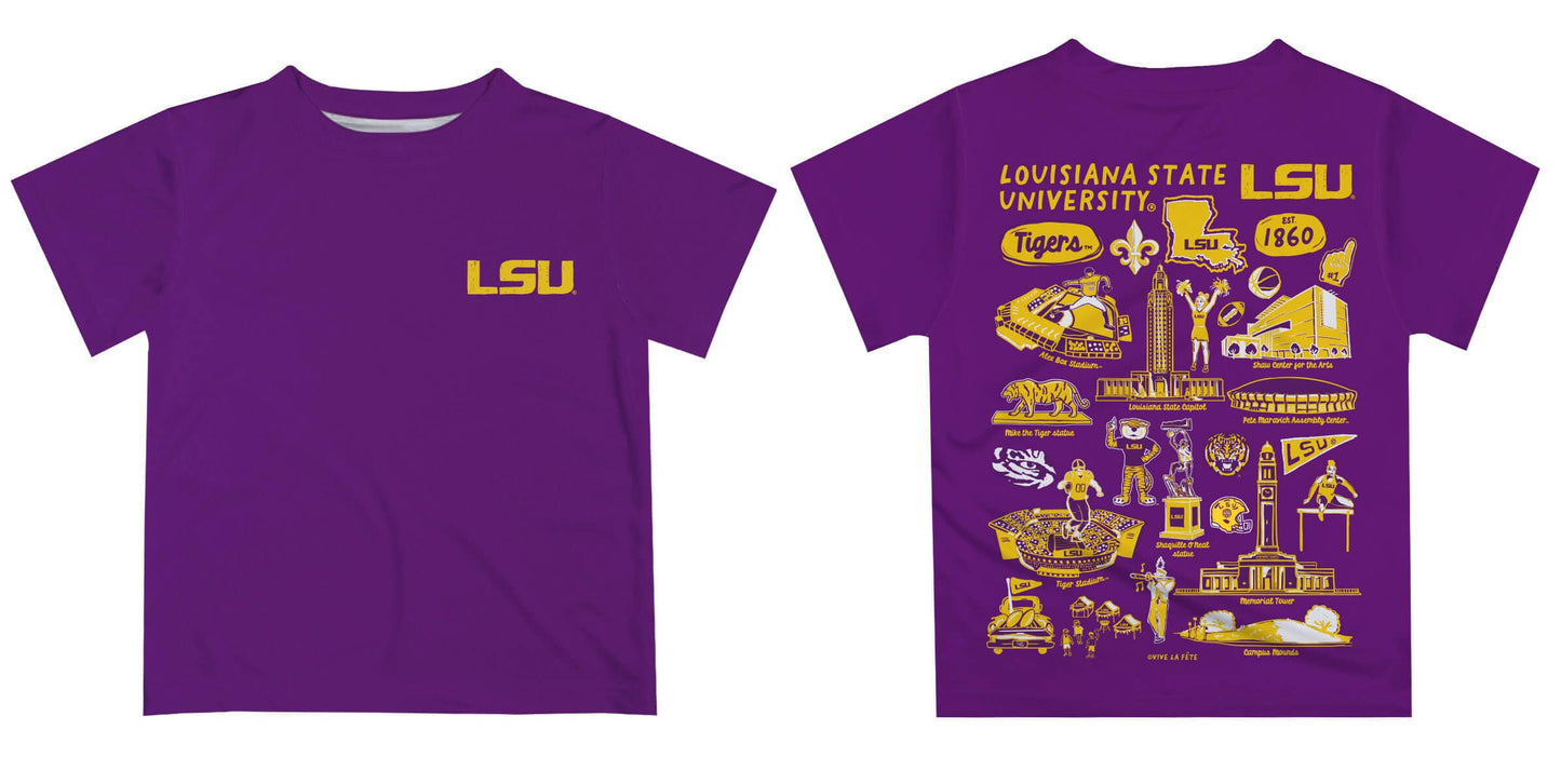 LSU Tigers Hand Sketched Impressions Boys T-Shirt