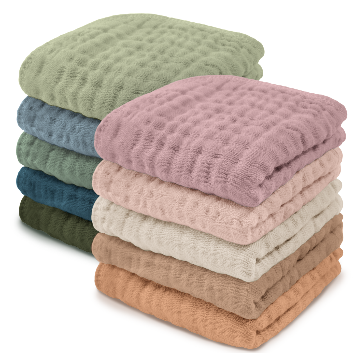 Baby Washcloths 100% Muslin Cotton by Comfy Cubs