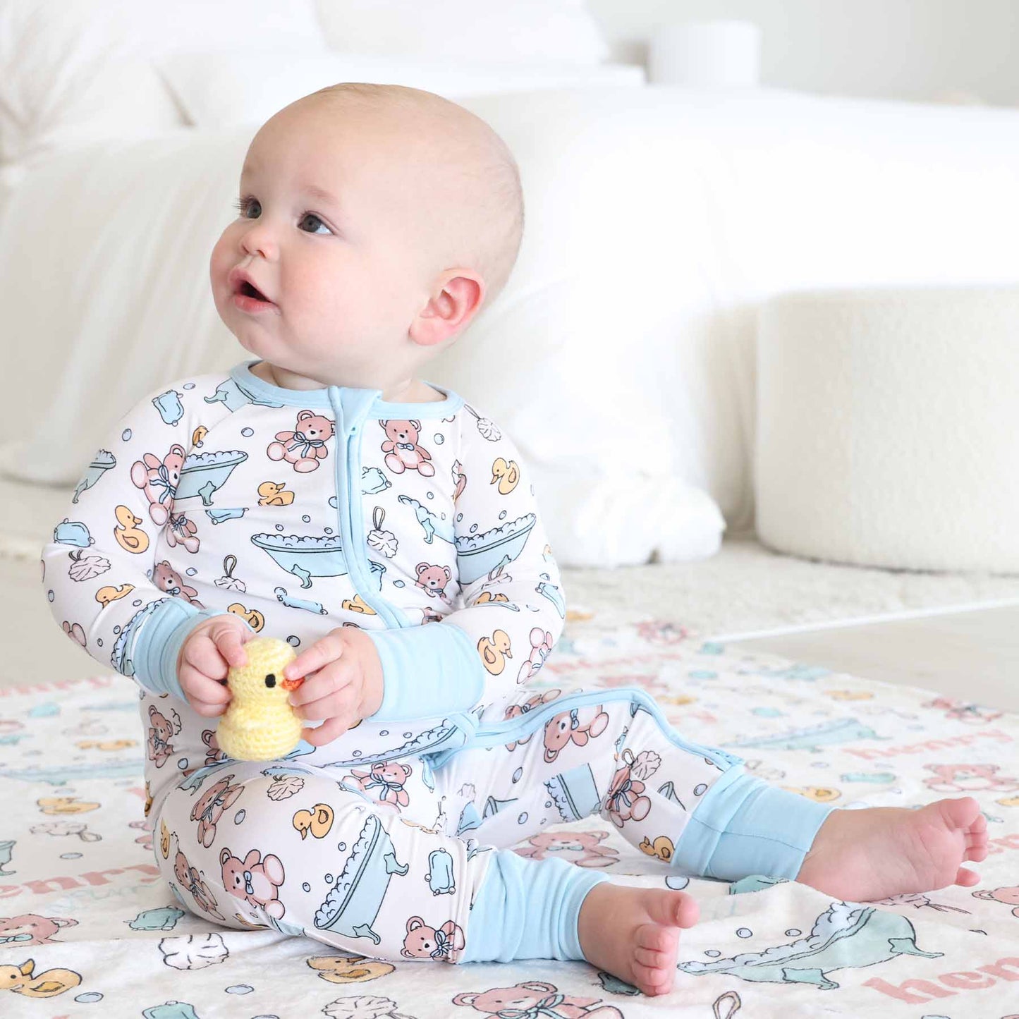 Bathtime Besties Convertible Zip Romper | Blue