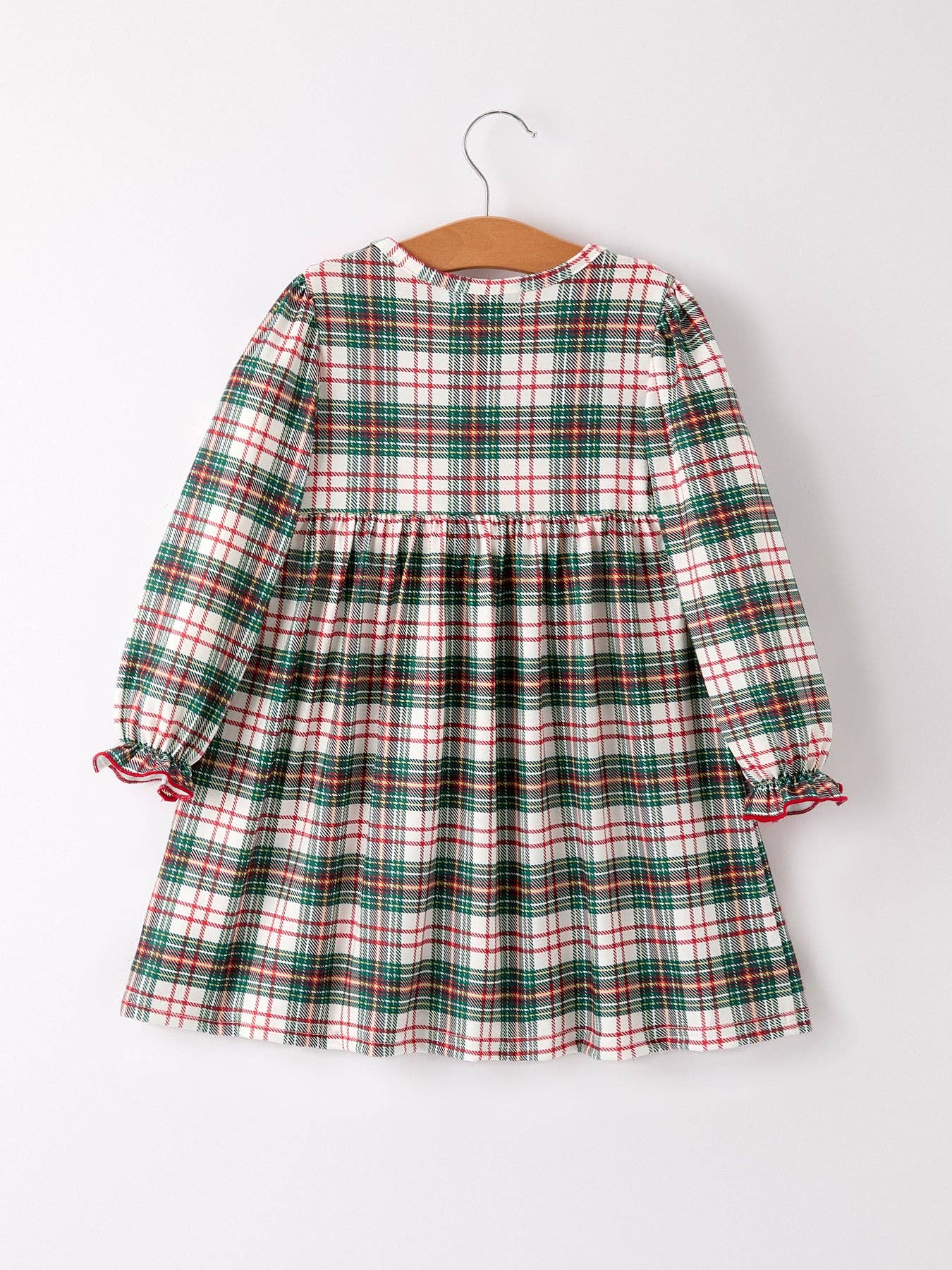 Christmas Embroidery Plaid Dress