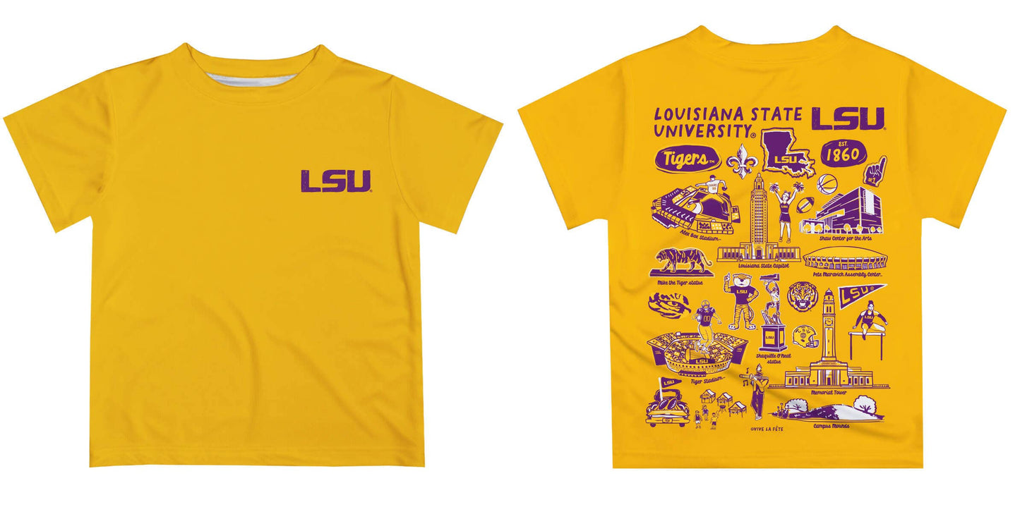 LSU Tigers Hand Sketched Impressions Boys T-Shirt