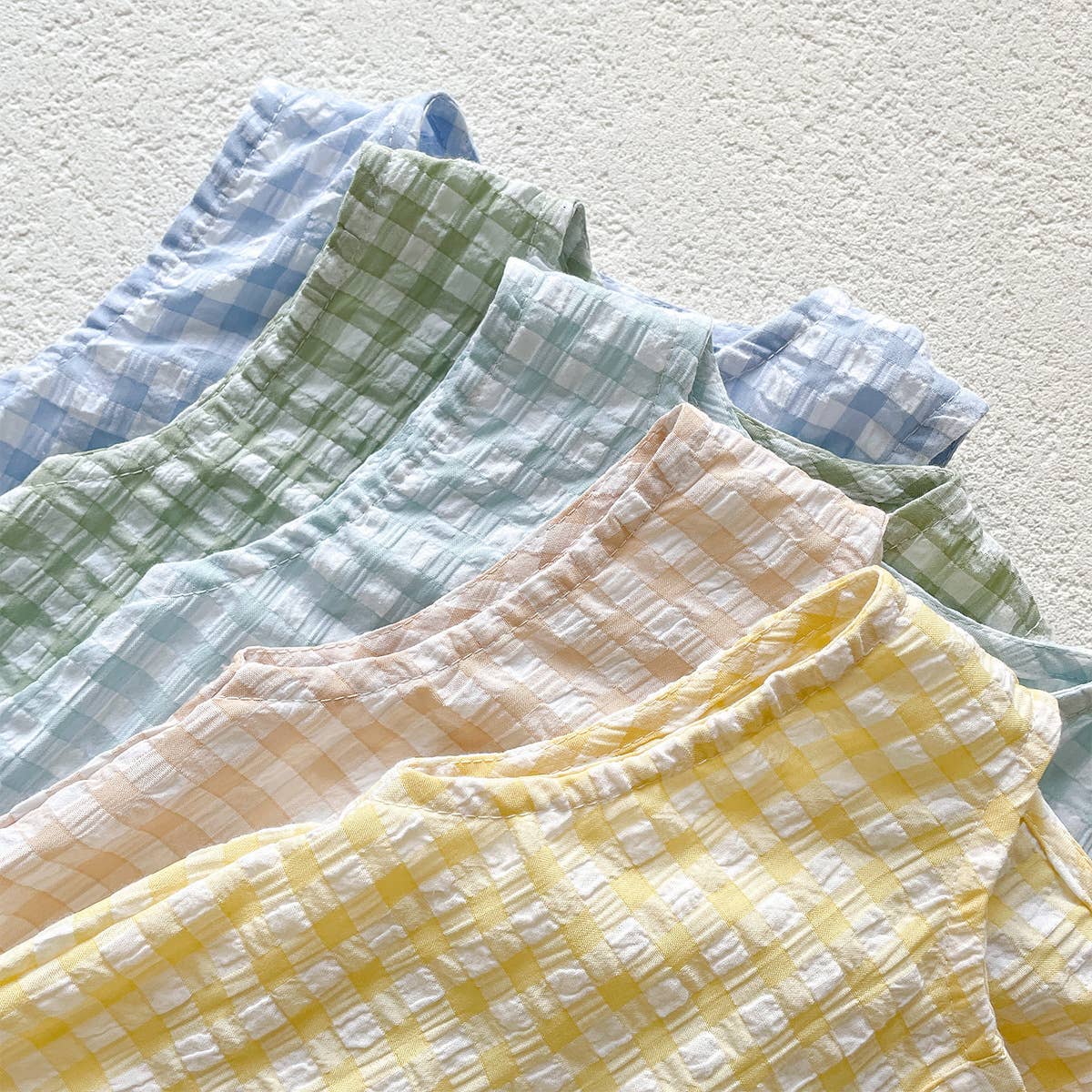 Boy's Checkered Sleeveless Romper