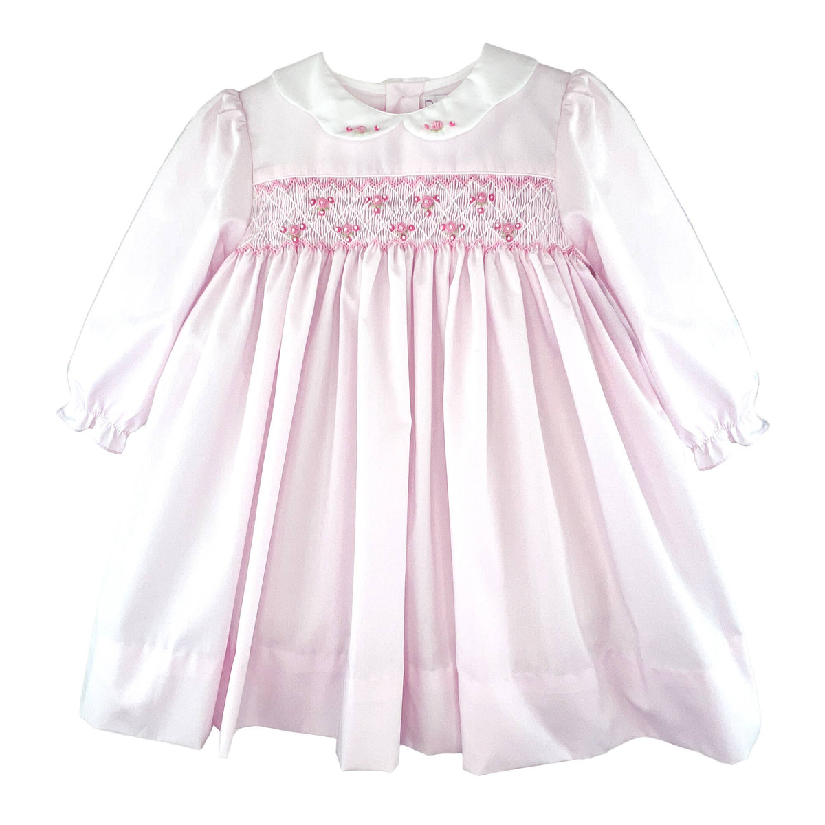 Dress with Corded Smocking and Scallop Collar