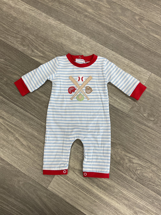 Banana Split Baseball Applique Boys Romper