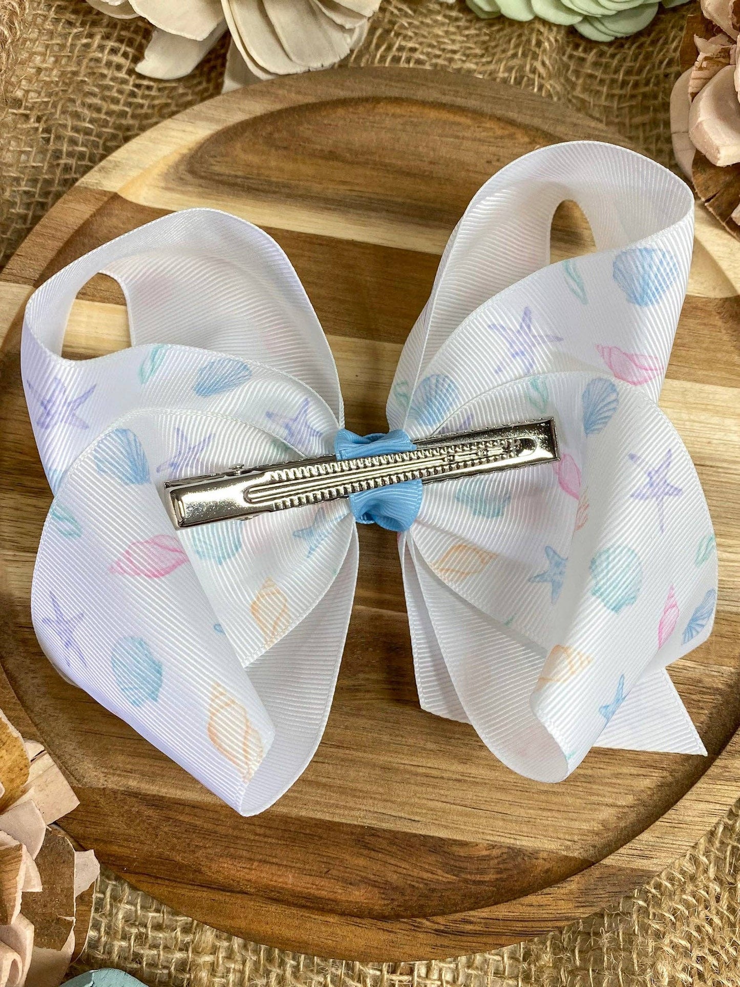 Seashell Hair Bow or Headband | Boutique Summer Accessory