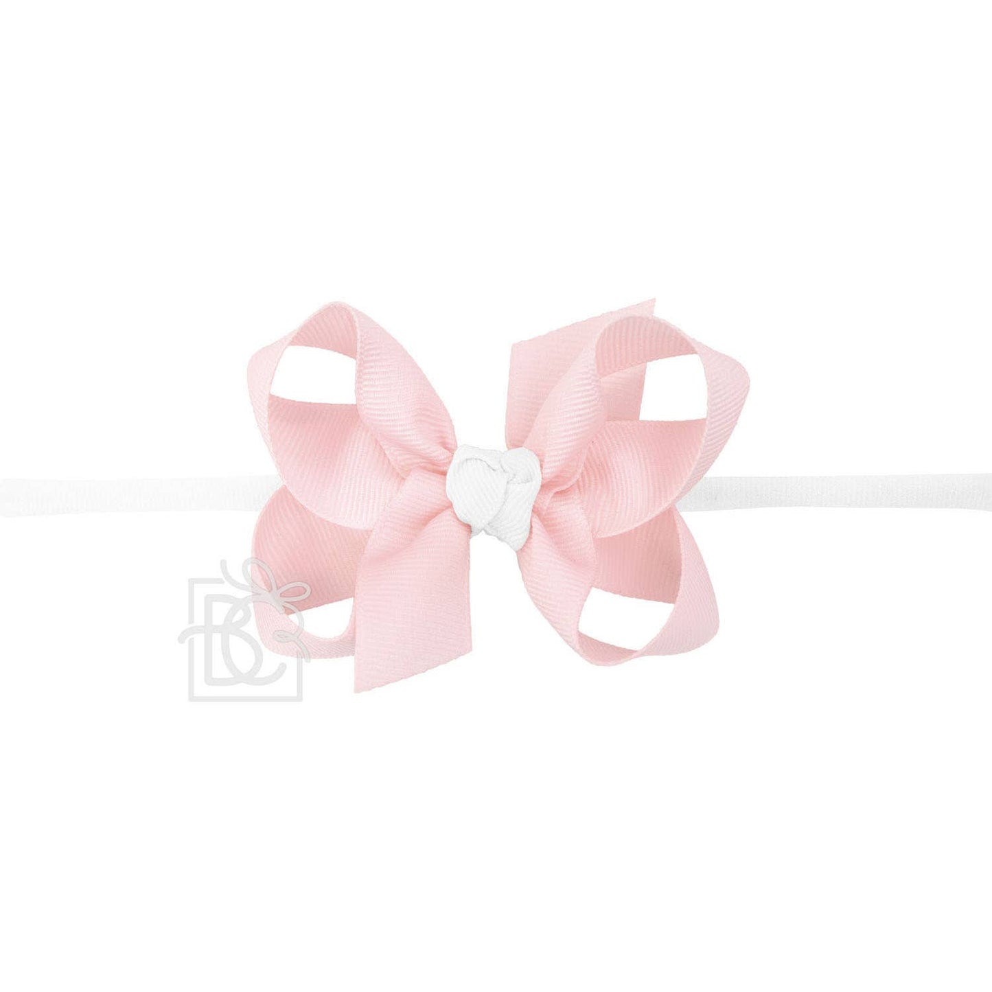 1/4" NYLON PANTYHOSE HEADBAND W/SIGNATURE GROSGRAIN BOW