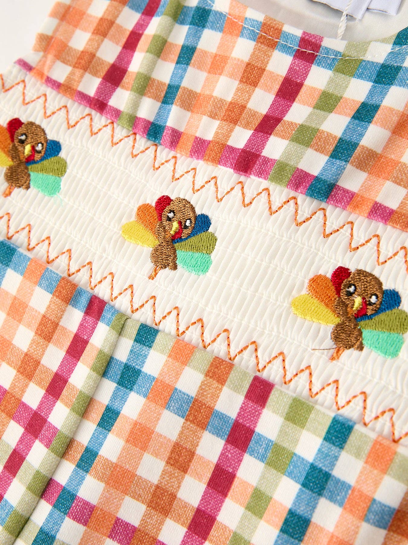 Fall Thanksgiving Plaid Baby Boys Romper