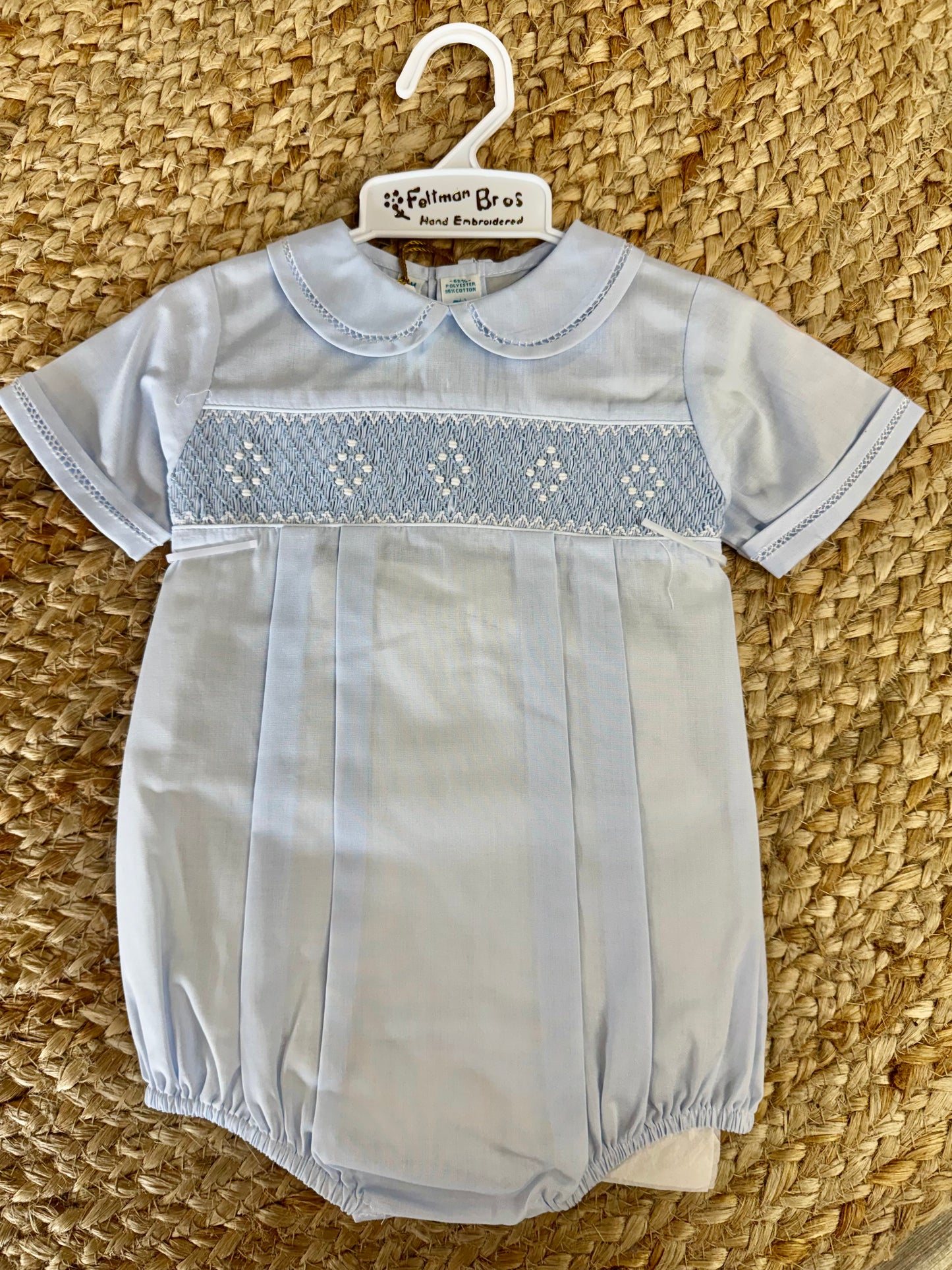 FB Boy Smocked Embroidered Diamond Bubble