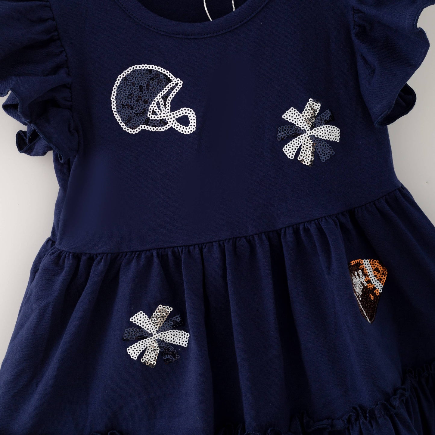 Navy Football Sequin Girls Dress