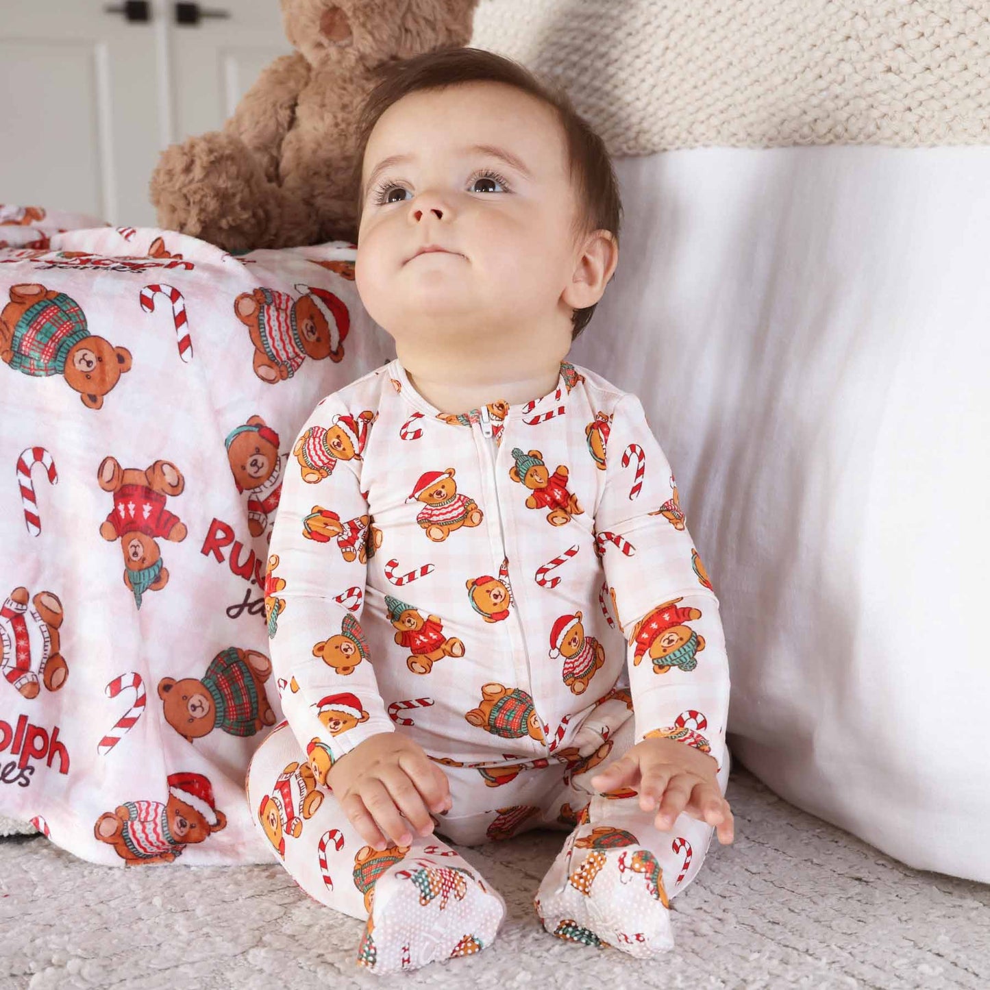 Beary Christmas Zipper Footie | Neutral