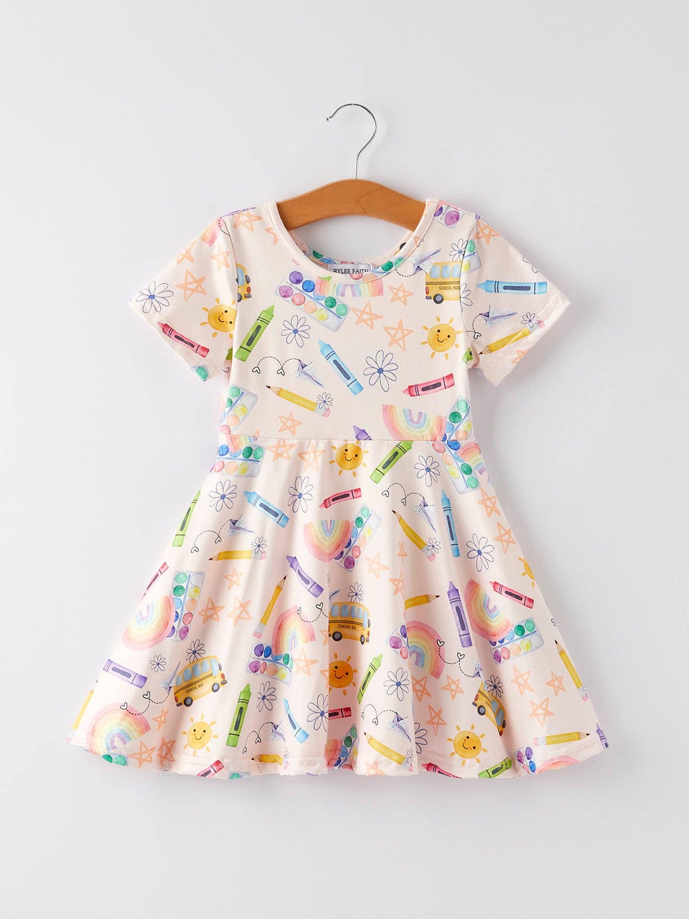 Colorful Back-to-School Delight Girls Dress