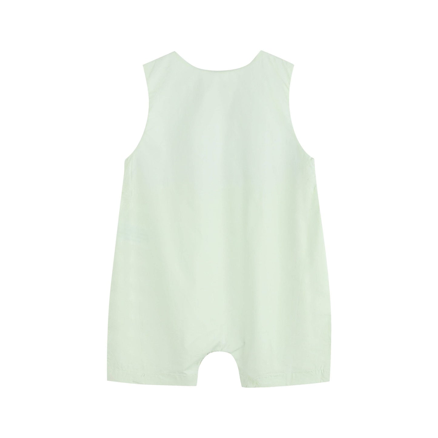 Honeydew Green Bunny Smocked Shortalls