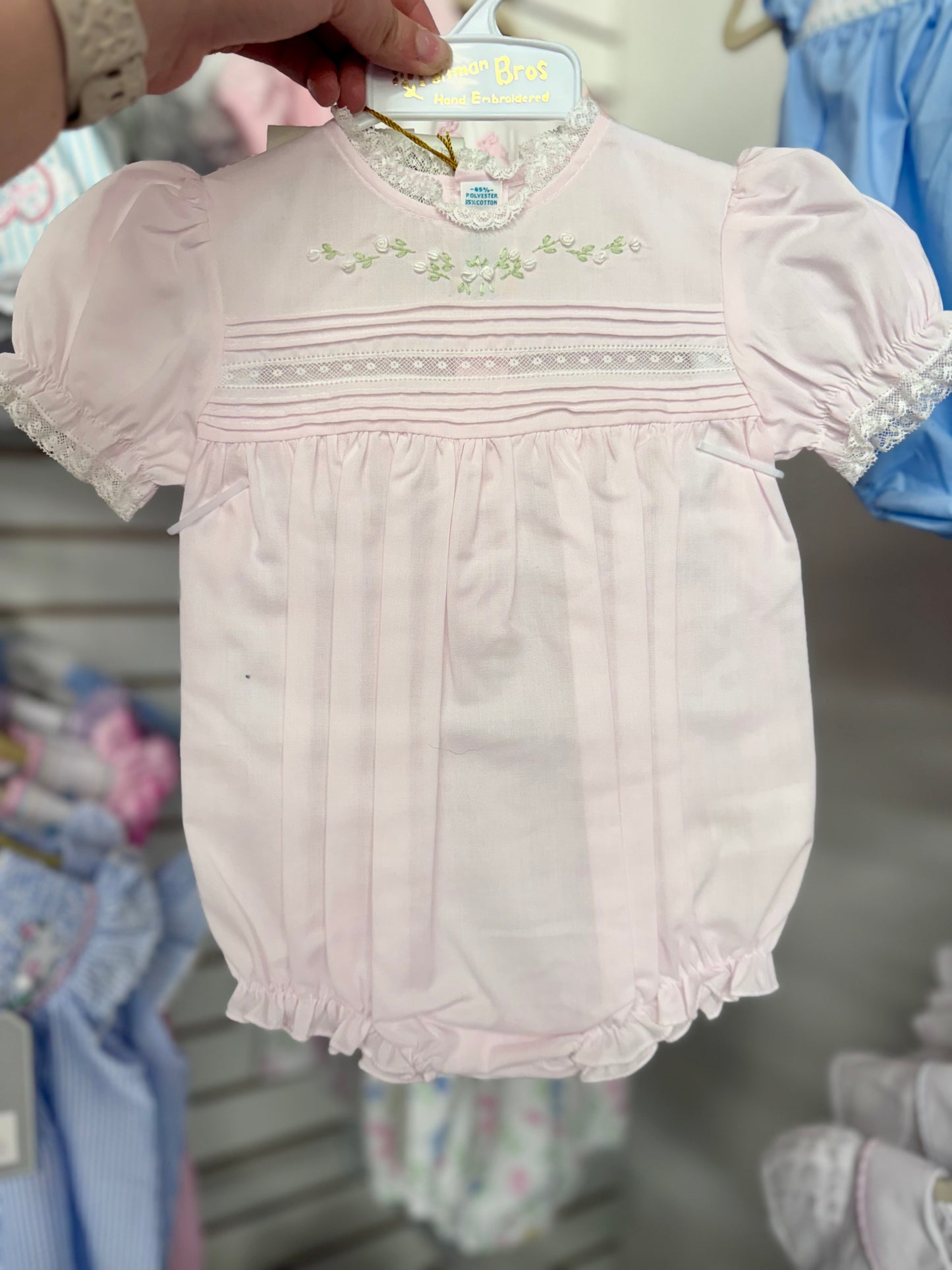 FB Pink Floral Bullions & Lace Romper
