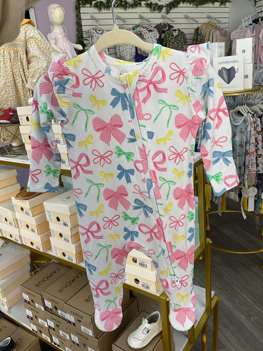 AD Sweet Bows 2 Way Zipper Footie